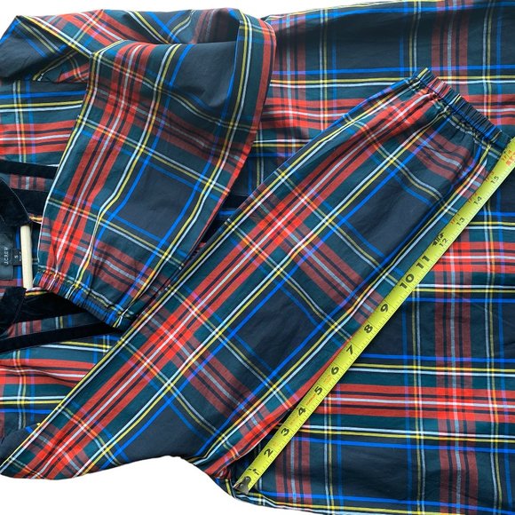 J.Crew Velvet Trimmed V Neck Tunic Size Sm Black Stewart Tartenl Crisp Popover - Picture 7 of 16